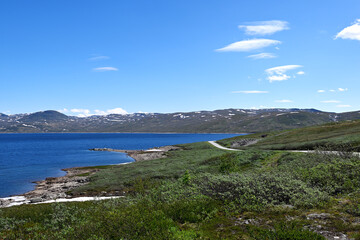 Beautiful view of lake Tyin in Norway