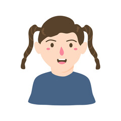 Obraz premium cheerful happy cute girl illustration