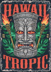 Obraz premium Hawaii tropic mascot sticker colorful