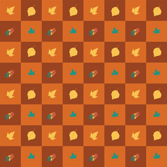 Autumn Pattern Background Element with nature object