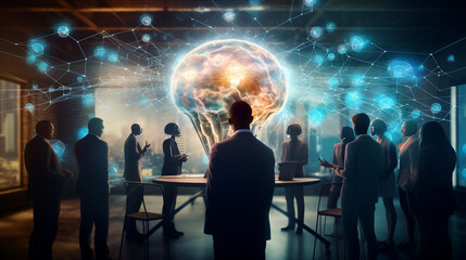 Naklejka premium Business development idea, idea development concept new quality universal colorful technology stock image illustration design, generative ai