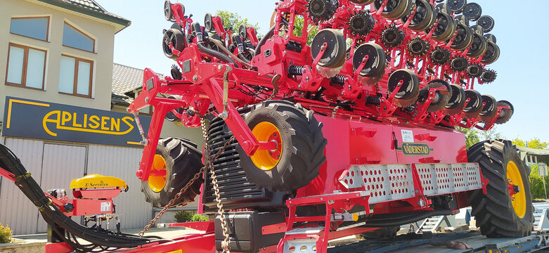 Kyiv, Ukraine - June 16, 2020: The seeder Vaderstad Tempo F8