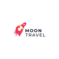 rocket and pin for transportation and travel logo design