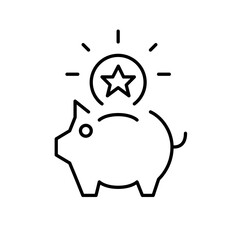 Earning rewards for customer loyalty program. Pixel perfect, editable stroke icon