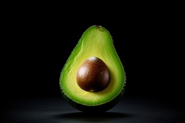 photo of avocado black background
