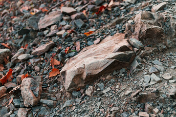 Rocky mountain surface close up