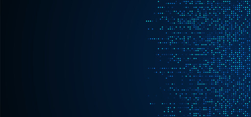 Obraz premium Digital technology background. Digital data dots blue pattern pixel background