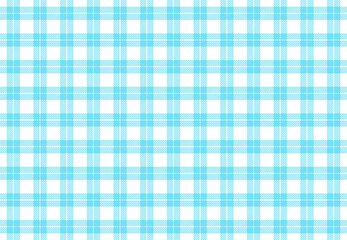 Buffalo plaid pattern woven from two different colors, light blue and white, creating a symmetrical arrangement of intersecting stripes, lovely background used as home decor or culinary presentation