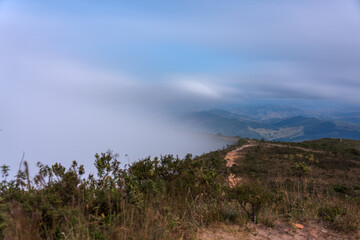 Misty Mountain Road - Long Exposure Photography with Space for Text
