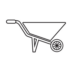 wheelbarrow icon design line graphic template vector isolated