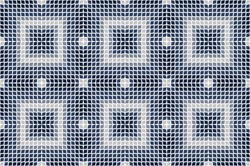 Optical illusion parallelogram pattern seamless. Abstract 3D Op art Victor Vasarely inspired, light and dark blue element. For male t-shirt fabric cloth tile bedding curtains carpet cushion decoration