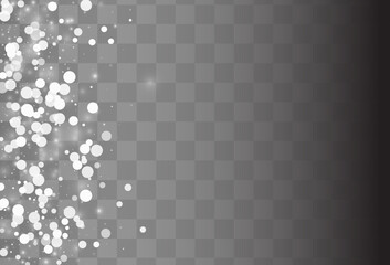 Gray Snow Vector Transparent Background. Falling