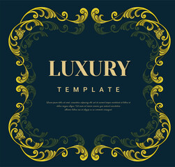 Decorative Thai traditional art frame for invitations, menus, greeting cards, websites. Eastern style.