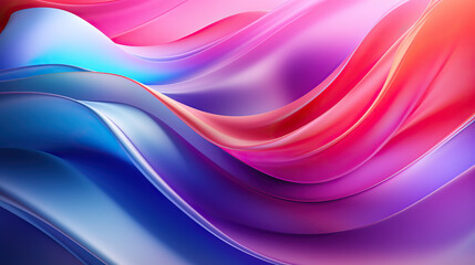 Illustration of Abstract background. Wave of pink, blue and purple colors. Generative AI.