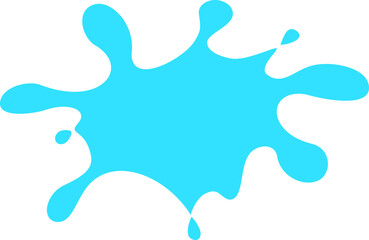 Blue paint splatter. Illustration of paint splash isolated on transparent background.