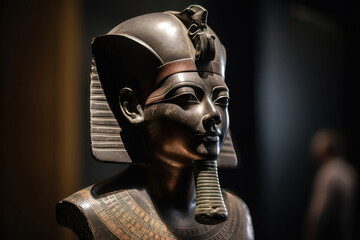 Sculpture of an ancient Egyptian god. AI generated