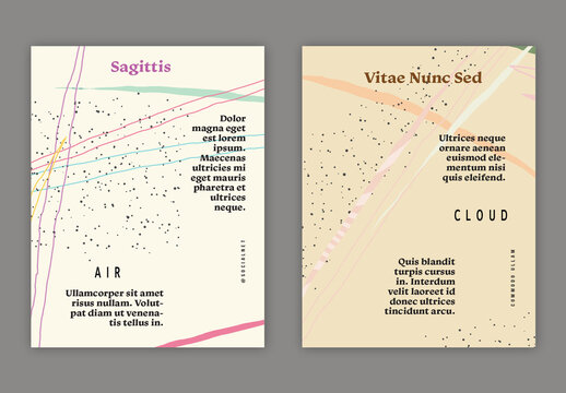 US Letter Flyer Overlapping Blobs Textured With Spots And Lines