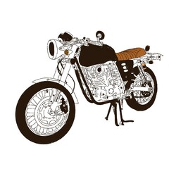 The classic motorcycle can be made into a logo.