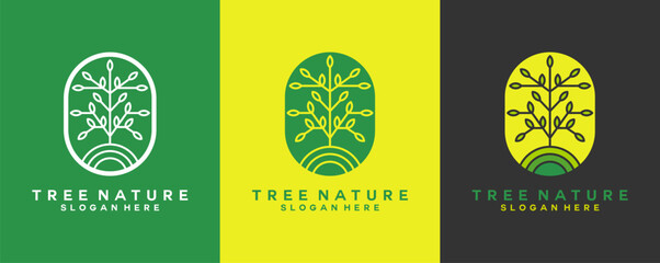 abctract tree nature logo vektor. tree icon logo illustration.