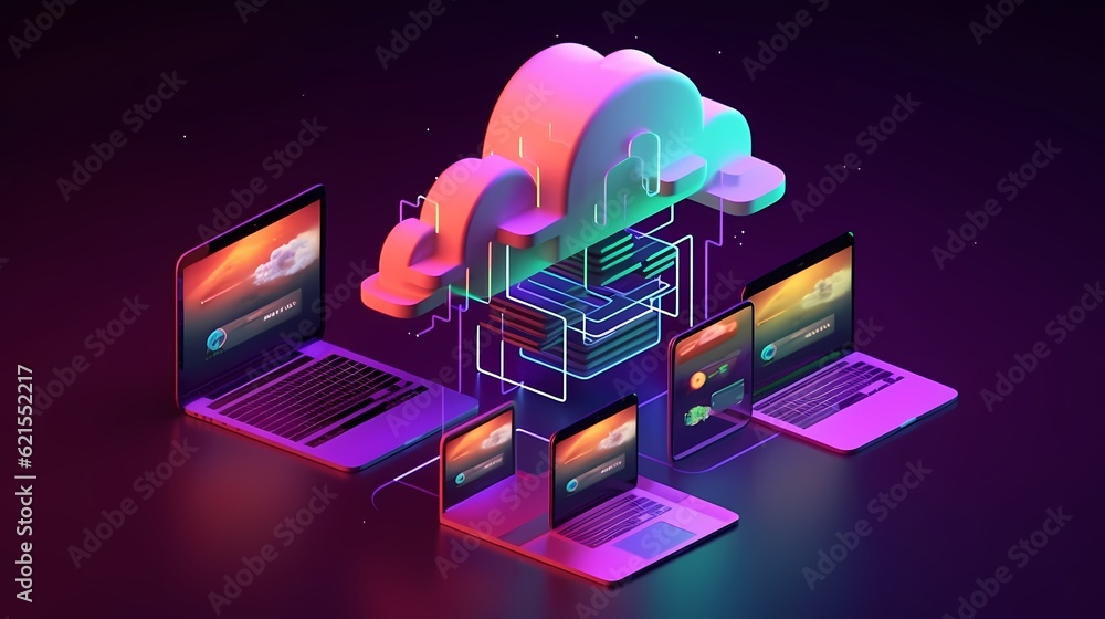 Aufkleber network and internet communication technology concept, data center structure, server racks with tele