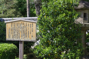 A signboard at a temple in Kyoto, Uji City, Kyoto Prefecture.