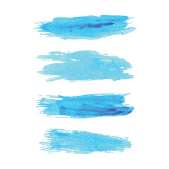 Vector blue ink watercolor brush texture set, Blue vector ink brush stroke collection, Abstract brush elements design 
