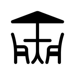 Editable outdoor seat vector icon. Cafe, coffee shop, restaurant, drink, beverages. Part of a big icon set family. Perfect for web and app interfaces, presentations, infographics, etc