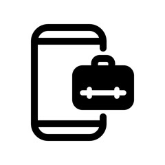 Editable job search app, briefcase, phone, online portfolio vector icon. Business, work, office. Part of a big icon set family. Perfect for web and app interfaces, presentations, infographics, etc