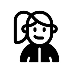 Naklejka premium Editable sporty girl with ponytail hairstyle avatar vector icon. User, profile, identity, persona. Part of a big icon set family. Perfect for web and app interfaces, presentations, infographics, etc