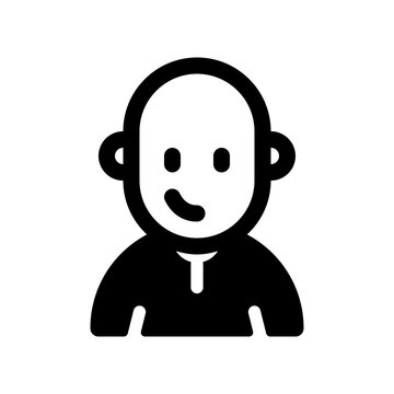 Editable person with clean shaved bald head avatar vector icon. User, profile, identity, persona. Part of a big icon set family. Perfect for web and app interfaces, presentations, infographics, etc