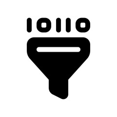 Editable data filter, binary vector icon. AI technology, artificial intelligence, computer. Part of a big icon set family. Perfect for web and app interfaces, presentations, infographics, etc