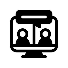 Editable online meeting, conference, chat vector icon. Remote work, job, profession, freelance. Part of a big icon set family. Perfect for web and app interfaces, presentations, infographics, etc