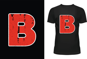 B Latter typography t-shirt design