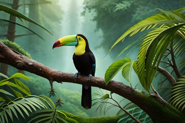toucan on a branch generated ai