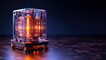 Quantum computer background, copy space