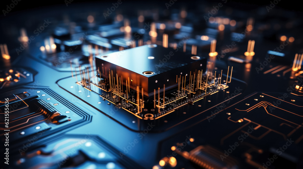 Poster quantum computing concept background