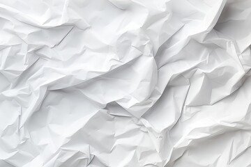 Obraz premium White crumpled paper serving as the background for an abstract art piece. Effect of having a wrinkled texture. Space for copying.