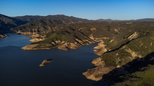 Aerial View of Castaic Lake, Los Angeles Couty
