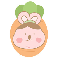 Baby rabbit with carrot