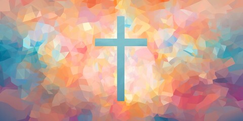 abstract background with cross and rays. ai generative