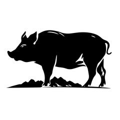 boar silhouette illustration 