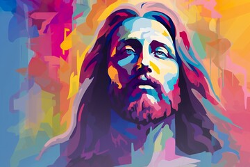 jesus christ on cross illustration. ai generative