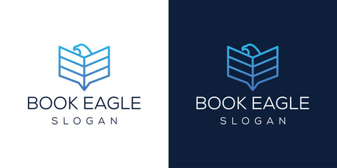 eagle and book logo designs