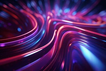 abstract futuristic background with pink blue glowing neon moving high speed wave lines and bokeh lights. Data transfer concept Fantastic wallpaper,