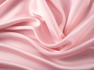 Obraz premium Luxury beautiful wavy flowing satin light pink fabric background, AI Generation