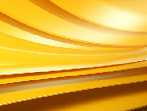 Abstract background, waves curved lines in yellow colors, random designs, AI Generation