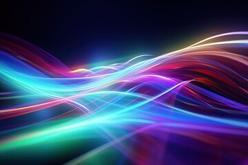 abstract futuristic background with pink blue glowing neon moving high speed wave lines and bokeh lights. Data transfer concept Fantastic wallpaper