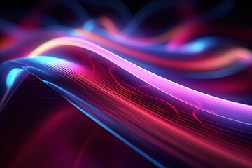 abstract futuristic background with pink blue glowing neon moving high speed wave lines and bokeh lights. Data transfer concept Fantastic wallpaper
