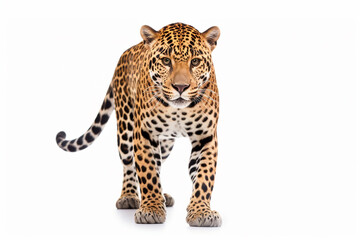 Fototapeta premium leopard in front of white background generative ai