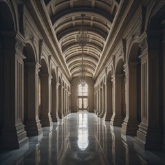 Obraz premium long marble hallway 3